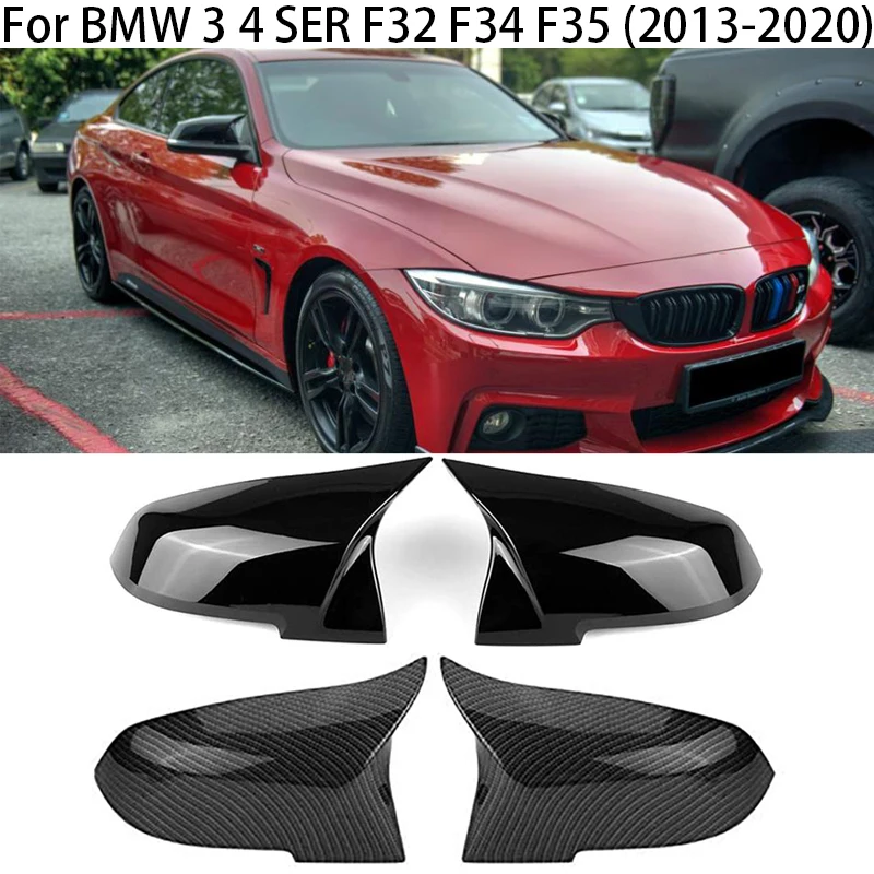 

2 pieces Carbon Black Rearview Mirror Cover Cap For BMW 3 4 SER F32 GT F34 F35 2013-2015 2016 2017 2018 2019 2020 Replacement