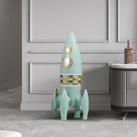 nordic home decor space decorative rocket floor decoration in living room figurines for interior floor ornament of resin lobby