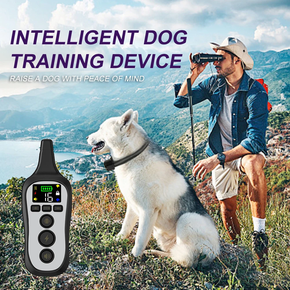 

Dog Trainer Anti-bark Bark Stopper Shock Vibration Sound 3 Modes Dog Bark Deterrent Portable Electric Dogs Training Collar Pet