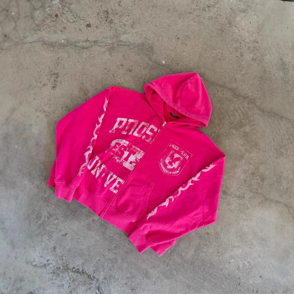 Y2k осенне-зимний наряд толстовка с длинными рукавами темный свитшот принтом в