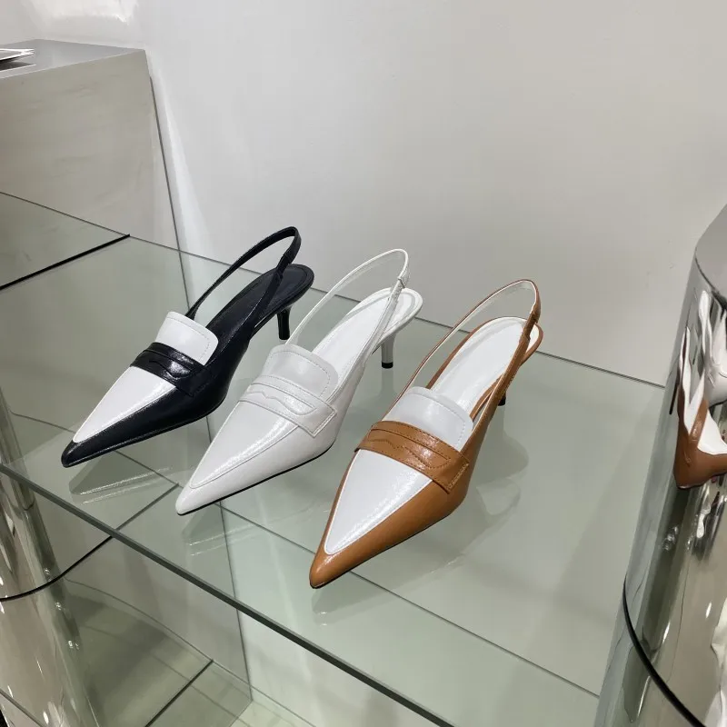 

2022 Sandals Female Shoe High Heels Shallow Mouth New Girls High-heeled Fashion Pointed Spring Stiletto Comfort Closed Beige Sol