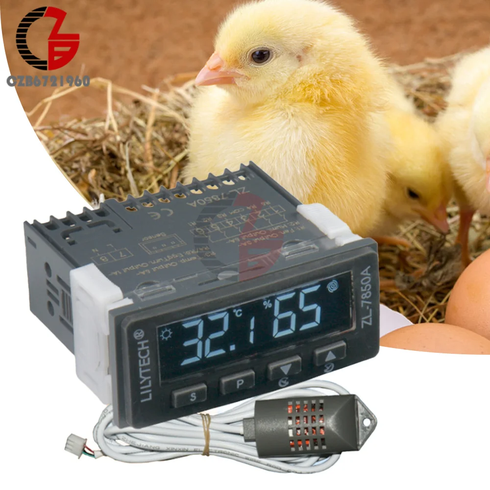 

ZL-7850A Temperature Controller Hygrostat Thermostat 110V 220V Humidity Thermometer Hygrometer AC 100V-240V for Egg Incubator