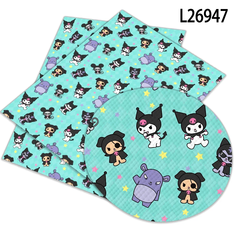 Японский мультфильм Sanrio Kuromi узор искусственная кожа крест для DIY ювелирные