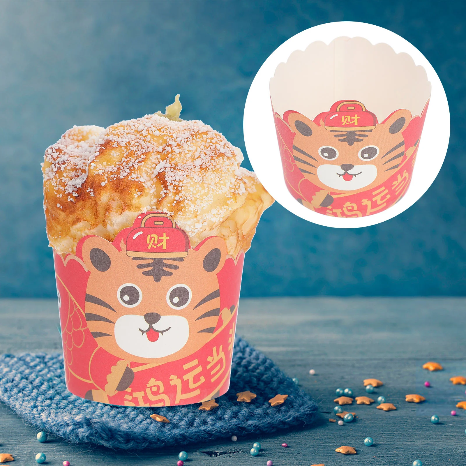 

Cupcake New Cup Year Cake Baking Liner Wrapper Spring Wrappers Festival Chinese Favors Party Cups Paper Pan Holder Years
