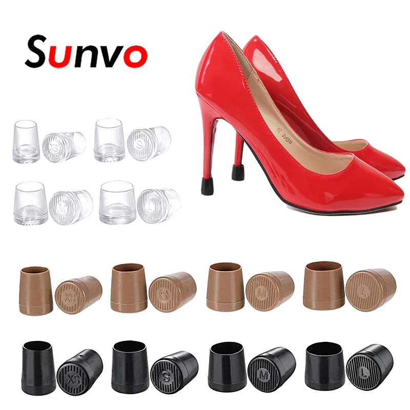 Heel Cover for Shoes Women High Heels Caps Protector Ladies Female Sandal Metal Tip Covers Silicone Round Anti Slip Accessories