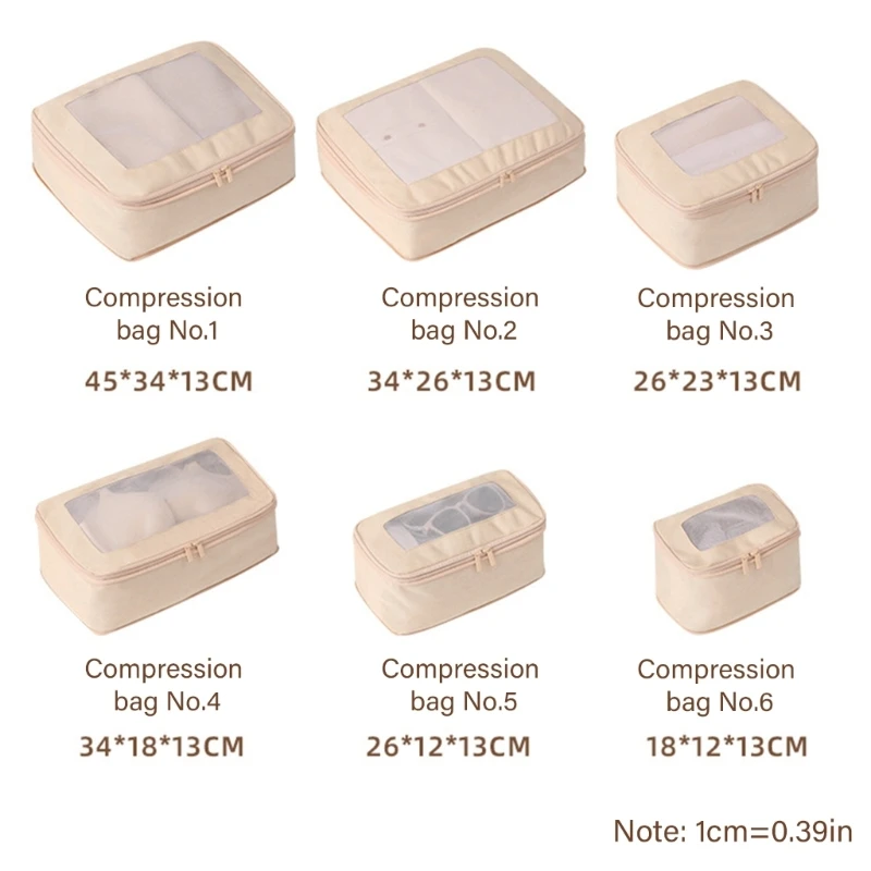 Компактные органайзеры для одежды из 6 шт. чемодана дорожного упаковочного