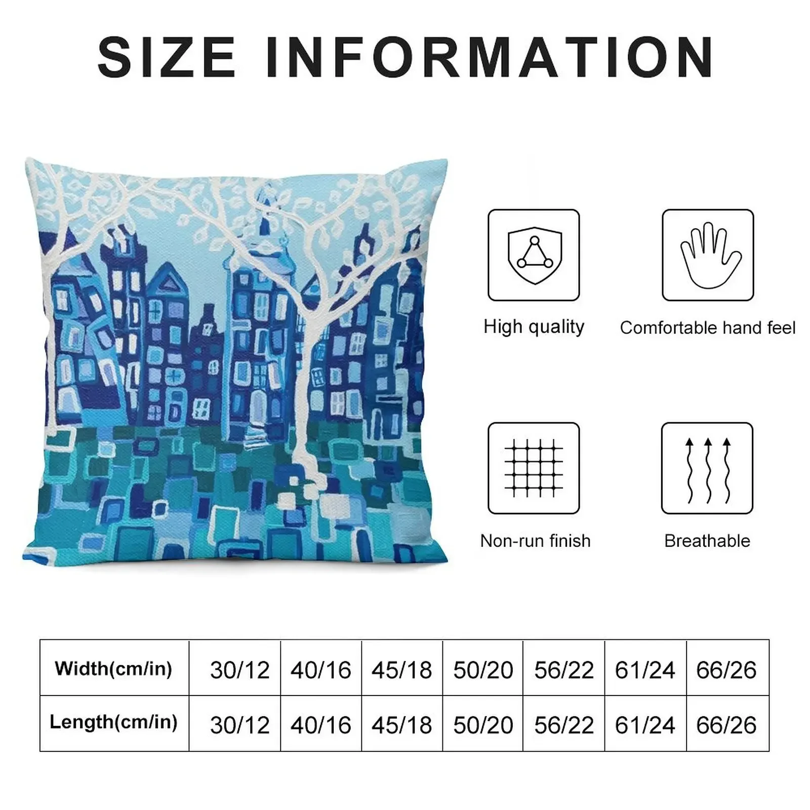 Полиэстеровый чехол для подушки Амстердам: угол обрывных улиц