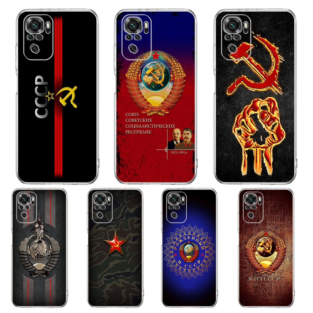 

Vintage USSR CCCP Transparent Phone Case For Redmi 10c K40 8A 9A 9C 7 8 8T 9 9S 10 Pro Gaming Note 11 11T 10 Plus Luxury Shell