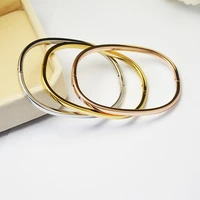 stainless steel knot opening non adjustable bracelet gift for women plated gold minimalist design bracelets bangles jewelry