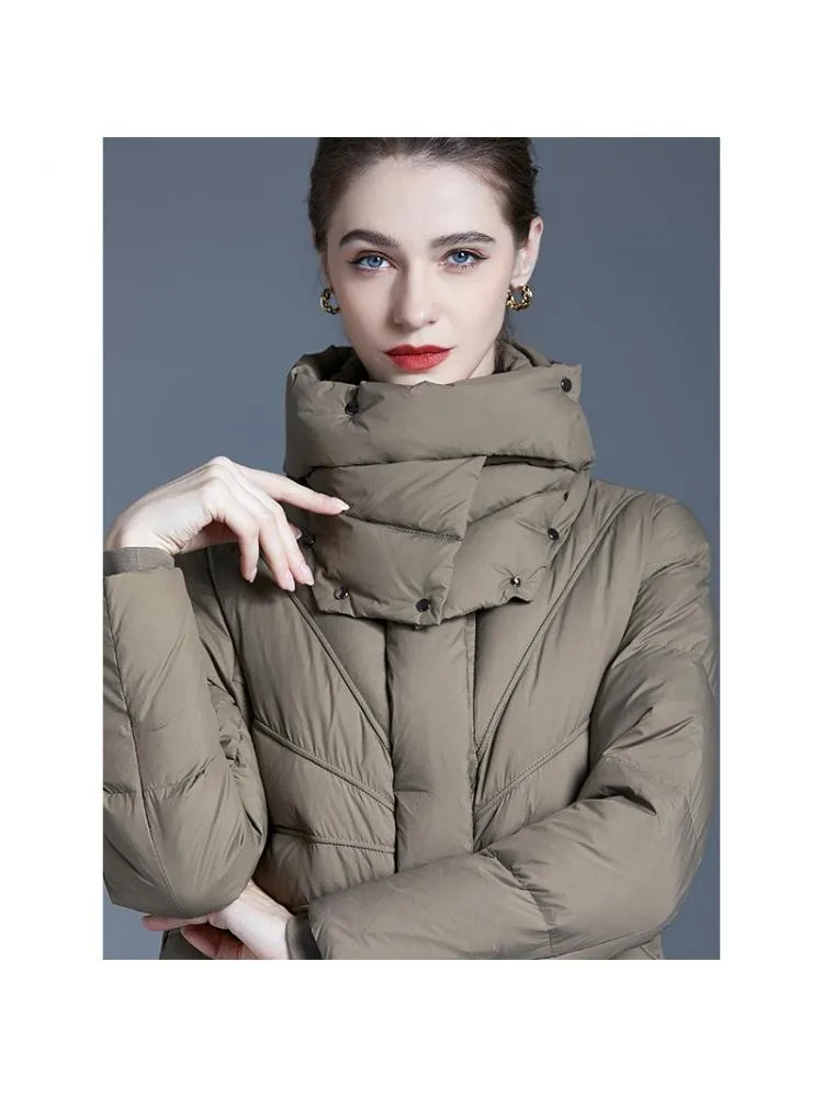 Temperament Black Long Thick Jackets Women 2022 Winter Turtleneck Loose Padded Bread Clothes 90 White Duck Warmer Down Coats