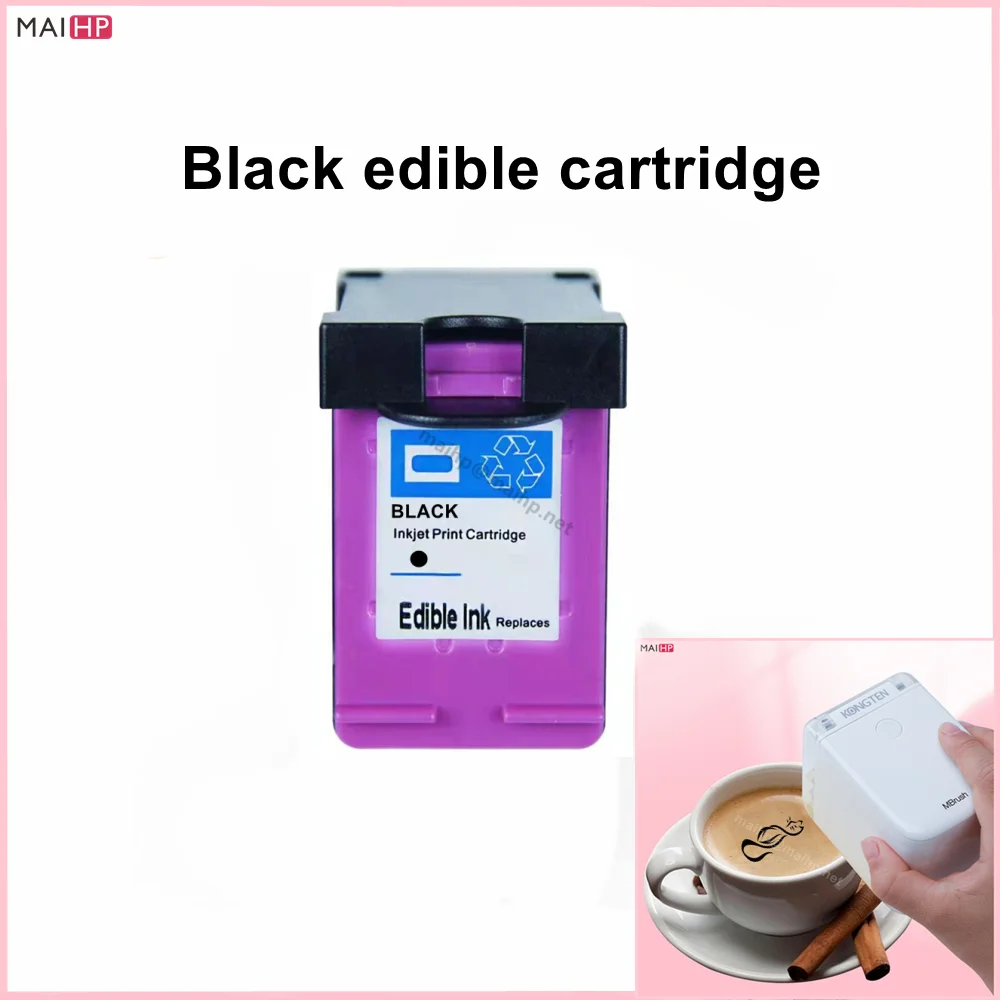 Mini Printer cartridge Inkjet Replacement Black Edible ink Cartridge Printer Food Ink For Kongten Mbrush Printer