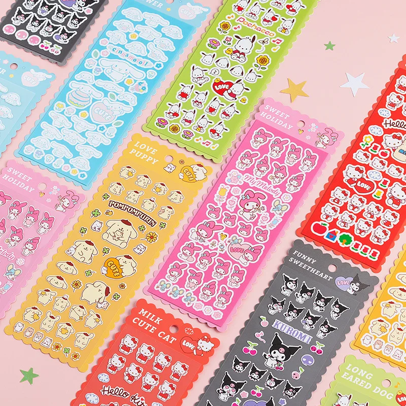 

Sanrio Series Goo Card Stickers Korean Cartoon Children's Cute Stickers Goopan Hand Account Prime Stationery Stickers
