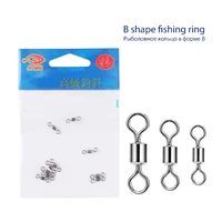 20 pcslot stainless steel fishing b shape fishing ring high quality swivels connector for crucian carp fishing tool accessories