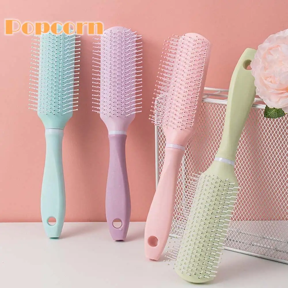 

Щетка для волос с пушистыми волосами случайного цвета, массажная Расческа для кожи головы, инструменты для парикмахерской, инструменты для укладки, ребристые спарерибы, расческа для ухода за волосами