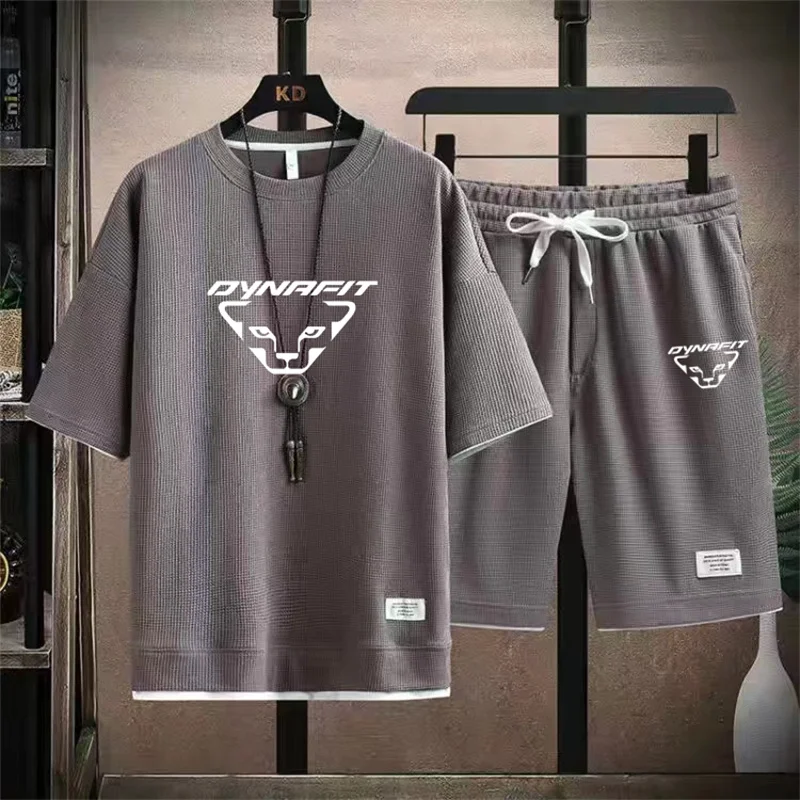 Summer Men's and Women's 2-Piece T-shirt Top+Shorts Sportswear Fashion Printing Loose Harajuku Style Street Apparel Casual Set