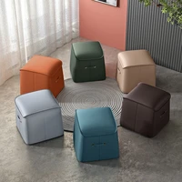 creative small fabric stool sofa cube leather modern design stool floor luxury vanity repose pieds bureau household supplies