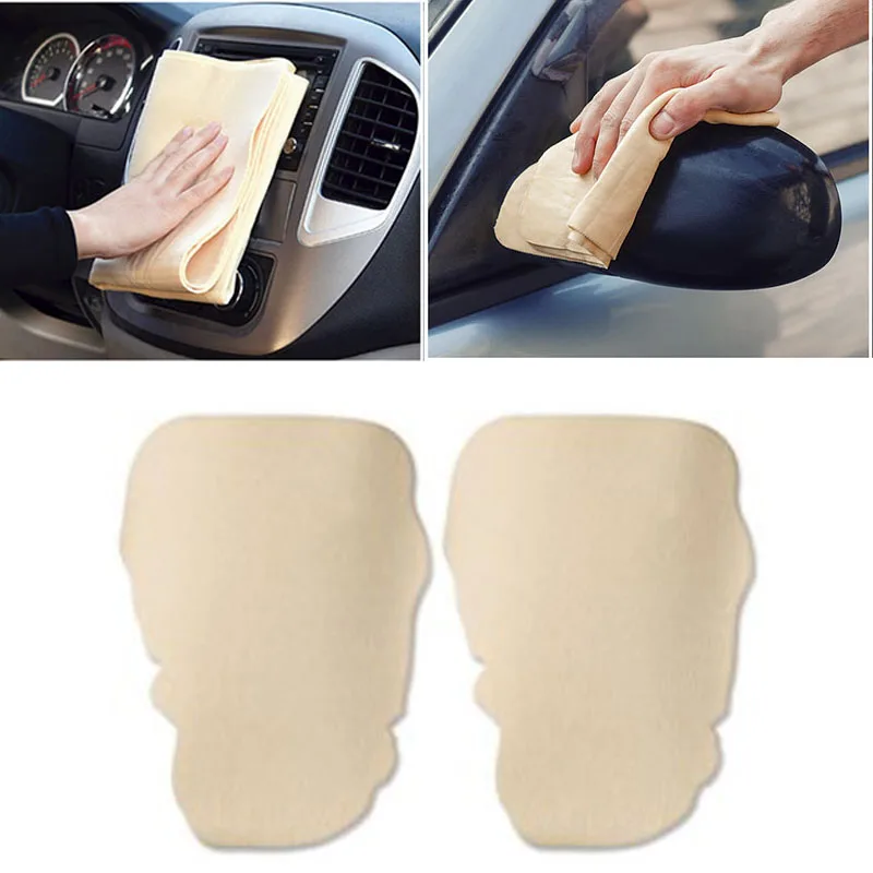 

2PCS Car Cleaning Cloth Chamois Leather Car Detailing Car Wash Towel Absorbent Car Glass Clean Deerskin Towel Quick Dry Towels