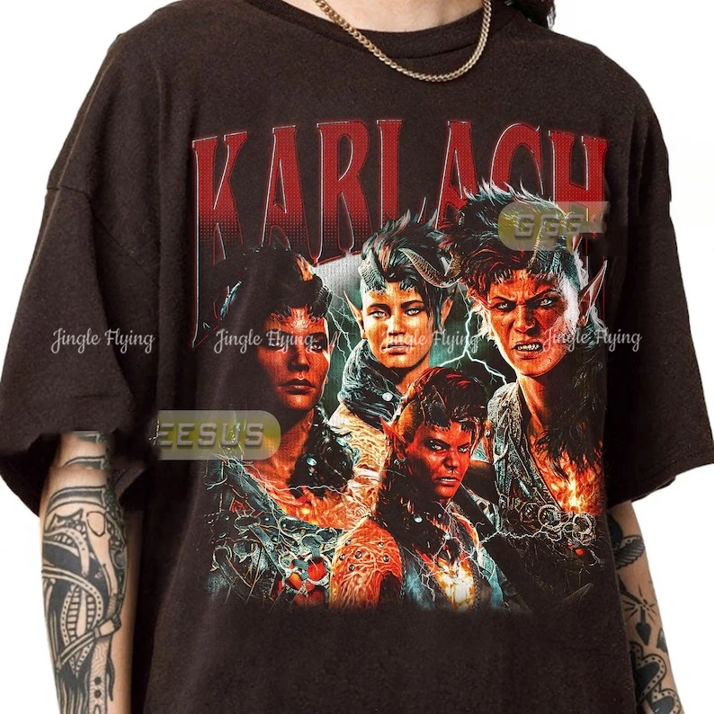 Ограниченная серия Karlach Baldurs Gate 3 винтажная рубашка подарок для женщин и мужчин