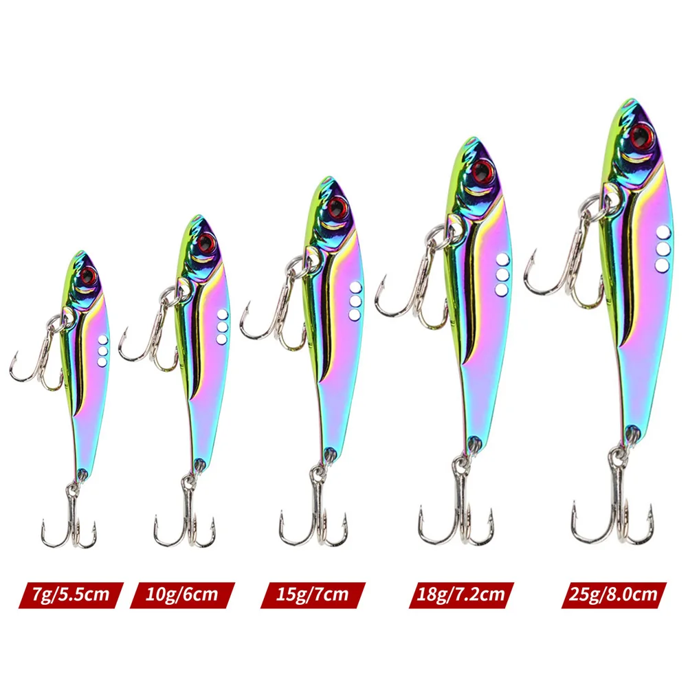 

1 Pcs Metal All Water Layer Long Throw Colorful Vibration VIB Sequin FishingArtificial Bass Bait Special Bait for Tremor Bait
