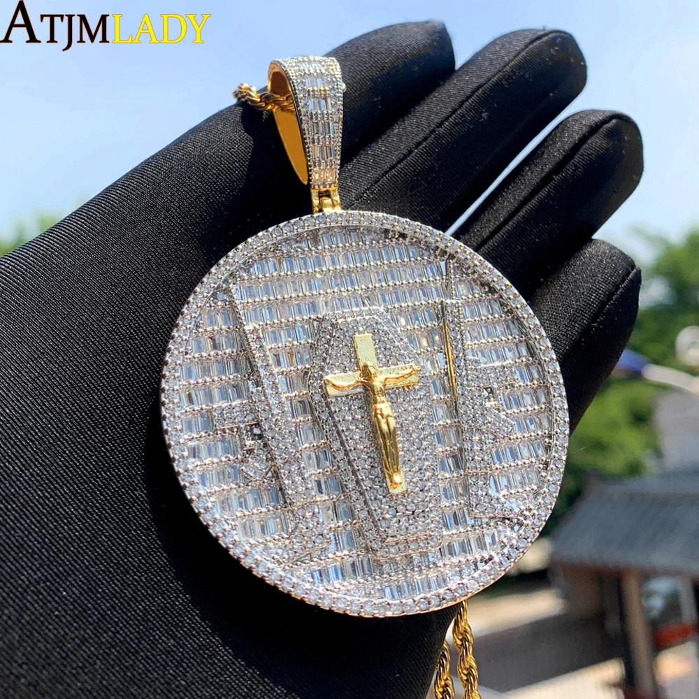 Ожерелье с головой Иисуса Христа цепочка микрозакрепкой кулон крестом из