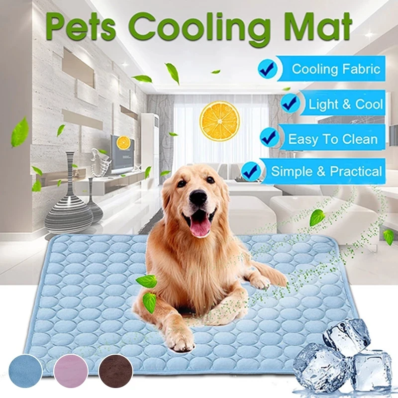 

Dog Mat Cooling Summer Pad Mat For Dogs Cat Breathable Blanket Sofa Washable Puppy Big Dog Ice Gel Bed Mattress