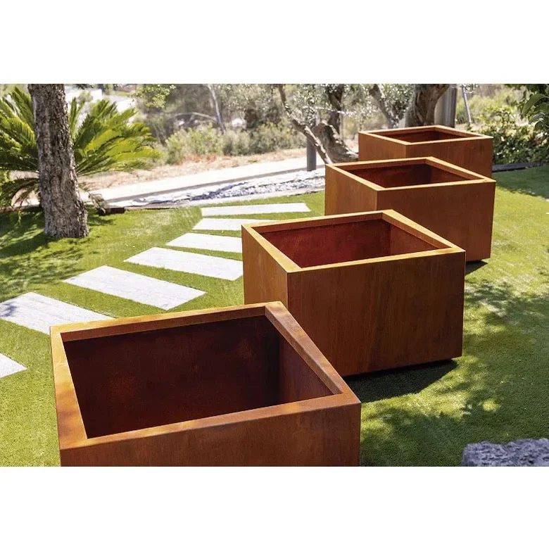 Прямоугольная и Круглая стальная пластина большой садовый цветочный плантатор