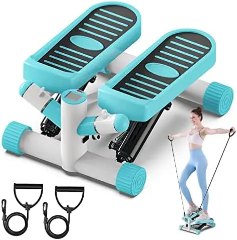 

Stepping Machine, Portable Mini Stair Steppers with Resistance Bands, Non-Slip Foot Pads with LCD Display, Step Fitness Machines