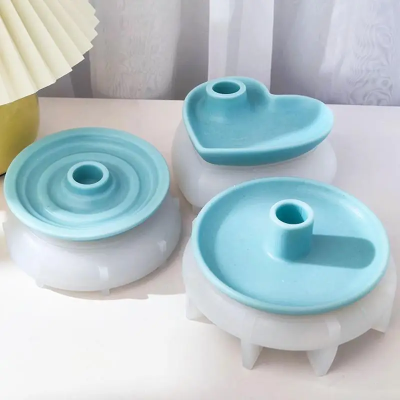

DIY Cement Candle Holder Silicone Molds for Handmade Plaster Candlesticks Base Tray Pottary Mould Home Decor Handicrafts