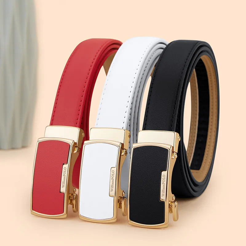 Fashionable women's belt leather automatic buckle personalized skirt belt versatile women's trouser belt