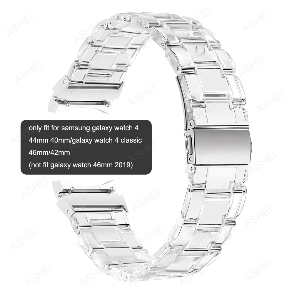 Ремешок без зазора для samsung galaxy watch 4 band classic 46 мм 42 прозрачный полимерный браслет 44
