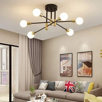 modern nordic e27 black led ceiling chandelier edison bulbs indoor light fixtures for bedroom living room lamp