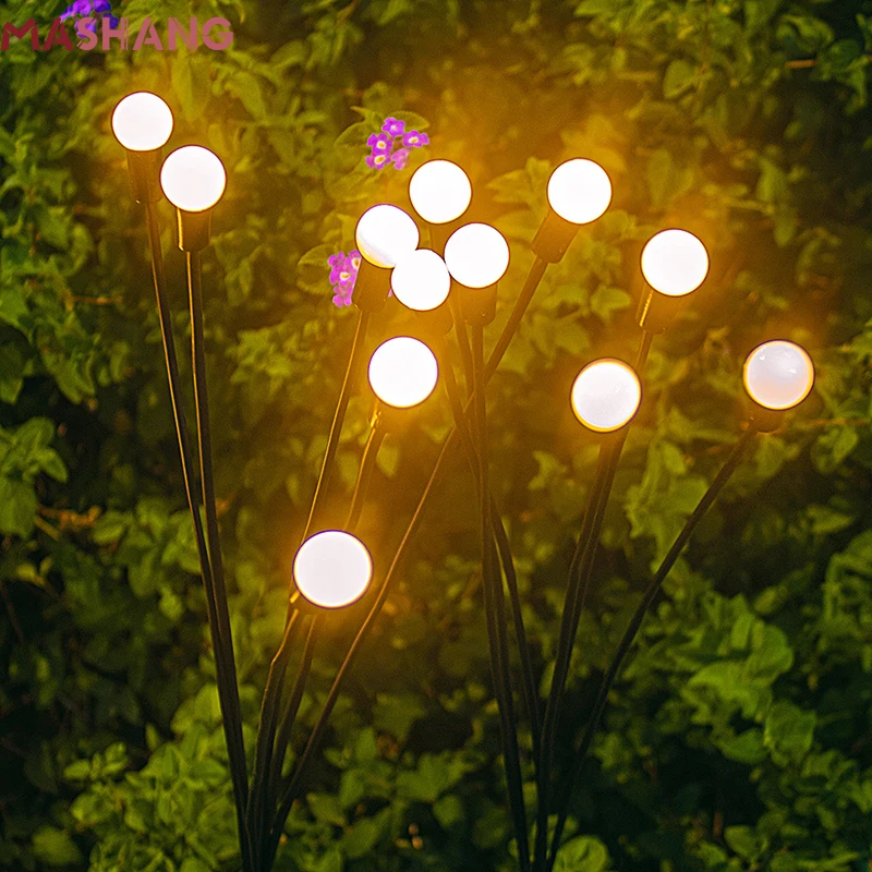 

2/4/6PCS Led Solar Powered Firefly Light Fairy Garden Pathway Lights Outdoor Waterproof Solar Lawn Lamps for Backyard Patio Home