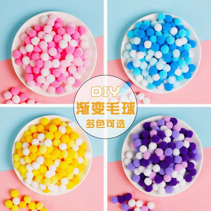 

Multi Size Pom DIY Soft Pompones Fluffy Plush Crafts Rainbow Pom Pom Ball Gradient Color Christmas Wedding Party Decoration S004