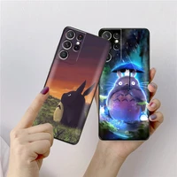japan anime totoro miyazaki phone case for samsung galaxy s22 s21 s20 ultra fe 5g s22 s10 10e s9 plus black silicone cover