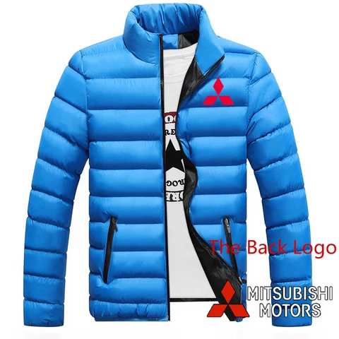 2024 Осень Зима мотоциклетная куртка для Mitsubishi с принтом логотипа популярный пуховик из хлопка повседневная модная мужская однотонная стеганая куртка на молнии