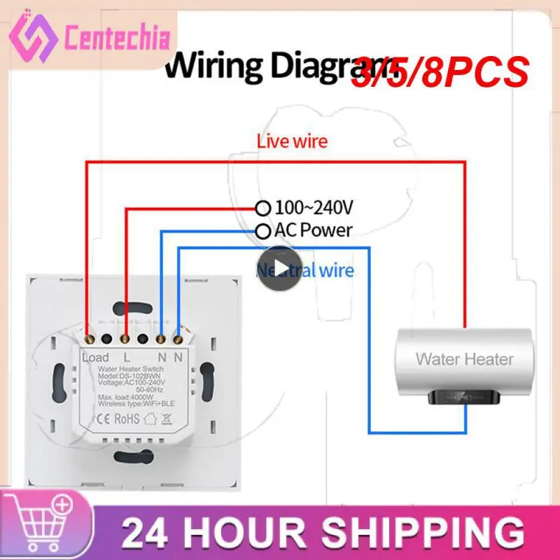 

3/5/8PCS Timing Smart Wall Switch Tuya Wifi Smart Wifi Wall Switch Voice Control Timing Remote Control Work App Control Tuya 20a