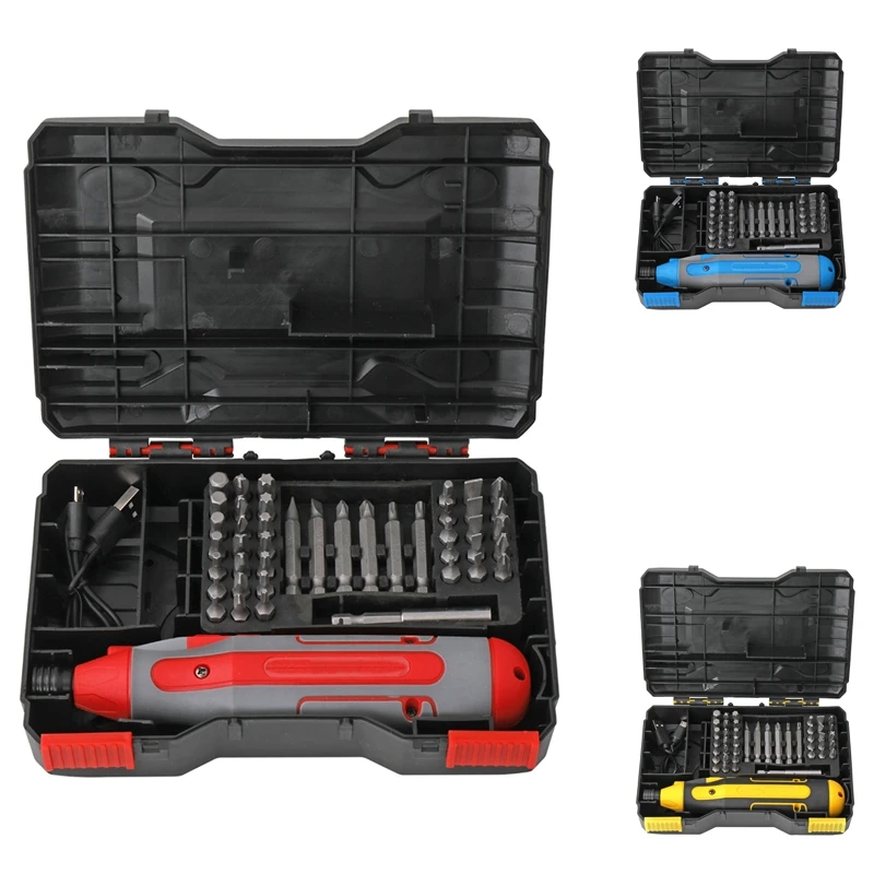 

44Pc Electric Screwdriver Set USB Rechargeable Wireless Screwdriver Set Forward And Reverse Cordless Screwdriver
