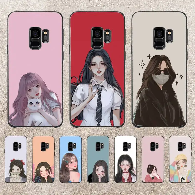 

Cartoon Girl Avatar Phone Case For Samsung Galaxy A51 A50 A71 A21s A71 A41 A70 A30 A22 A02s A53 A72 A73 5G Cover