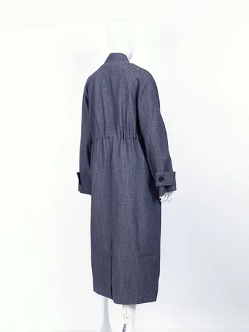 DNBS 2025 Усовершенствованный дизайн, тонкий плащ с двумя пуговицами, облегающий длинный пиджак с талией, подходит для весны и лета, однотонный цвет