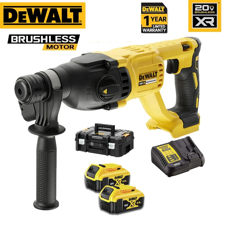 Dewalt DCH133M2/M1 Перфоратор с литиевой батареей, бесщеточный двигатель DEWALT, перезаряжаемый беспроводной Электроинструмент DCH133