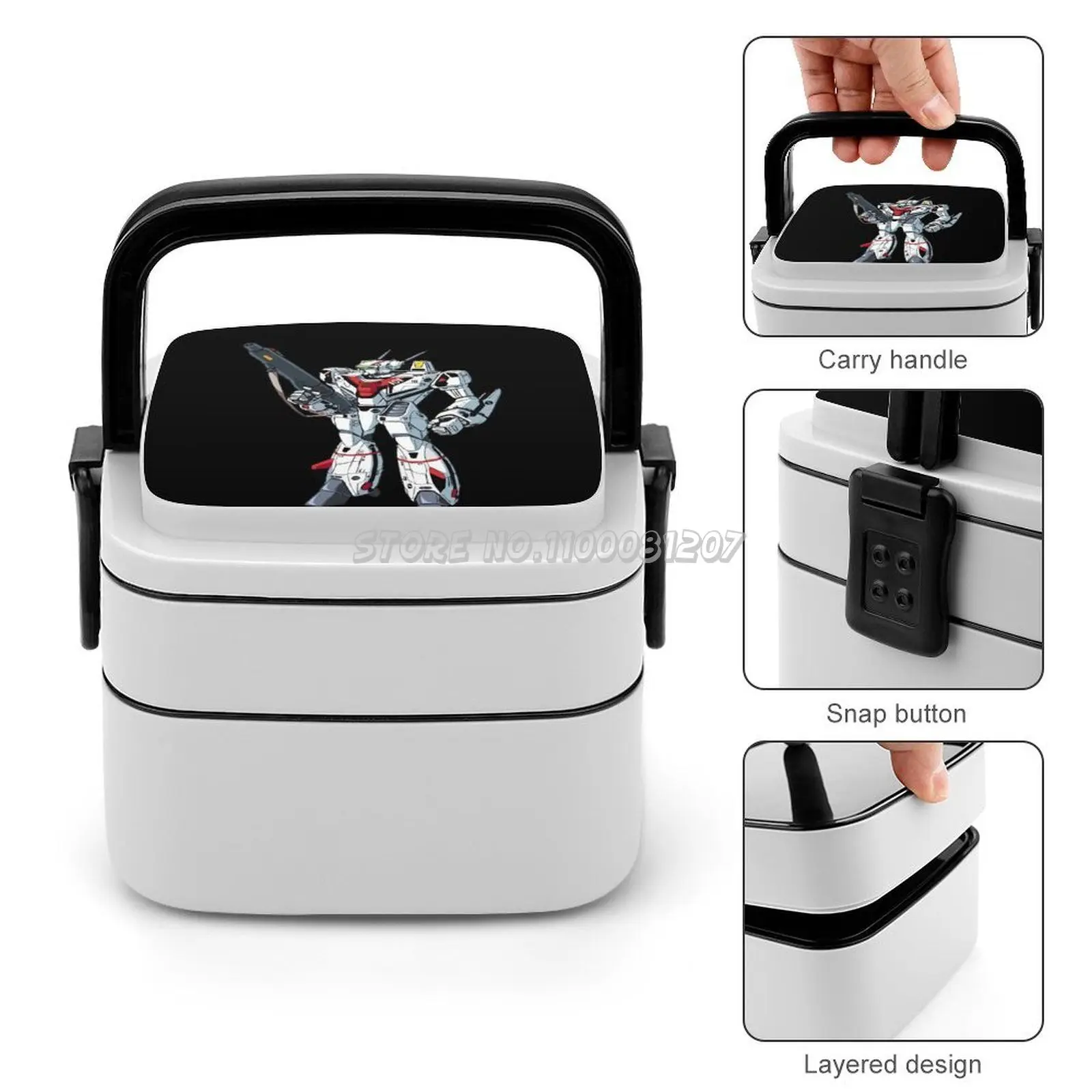 Макросс VF1 двухслойная бенто-коробка портативный ланч для детей школы аниме рукав Роботех самолет самолет Mech Robot ON.