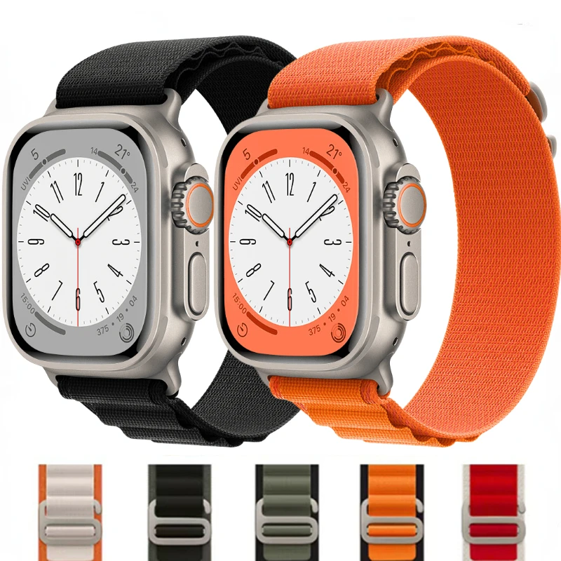 

Alpine Loop Nylon Strap For Apple Watch Band Ultra 49mm Sports Bracelet Belt For Series 8 7 6 5 4 3 SE 45mm 41mm 44mm 40mm 42mm