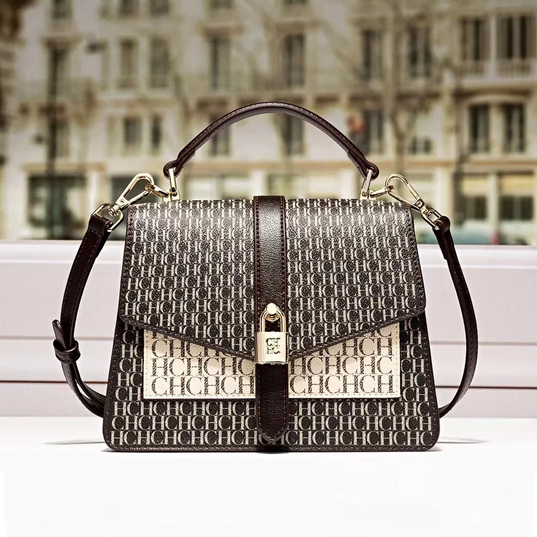 

CILMI HARVILL CHHC 100% Genuine Leather Women Square Handbag Luxury Brand Designer Purses and Handbags Crossbody Bag for Women