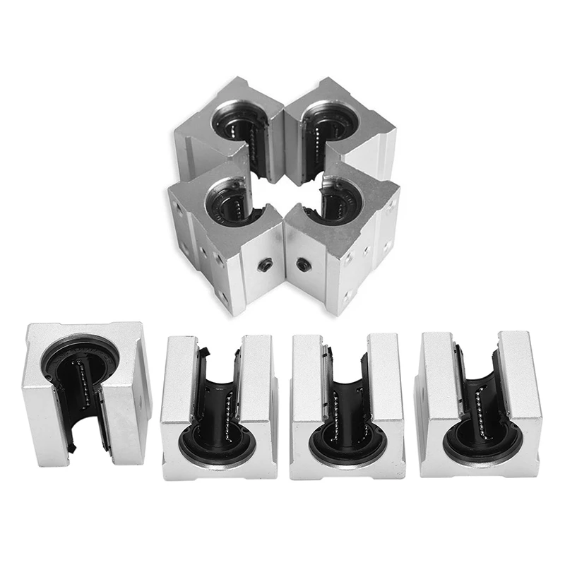 

8 X Aluminum Linear Motion Router Bearing Block, Silver SBR12UU 12Mm & SBR20UU,20Mm