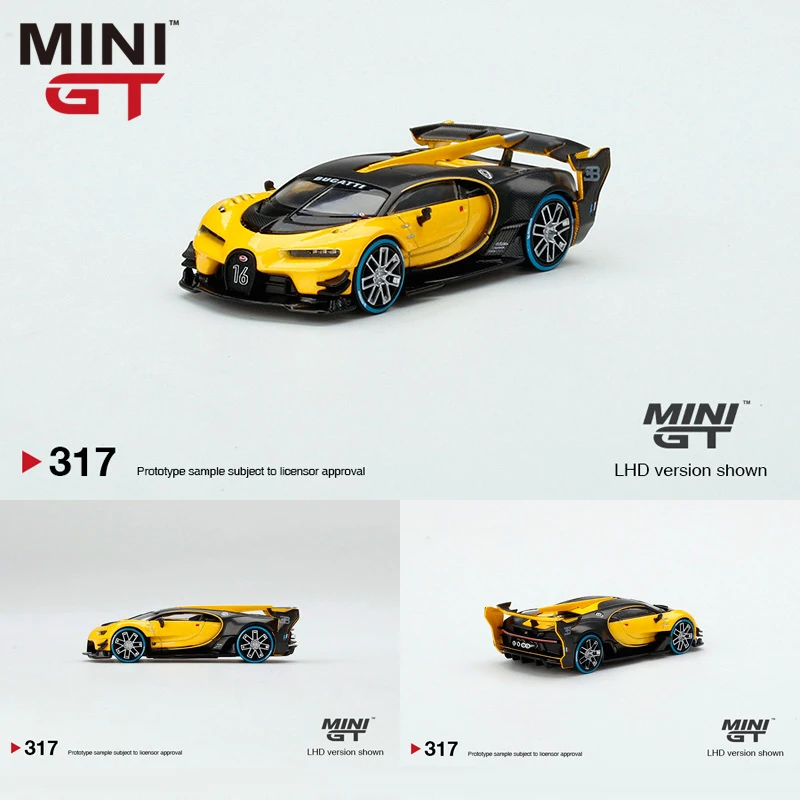 

MINI GT 1:64 Bugatti Gran Turismo Alloy Model Car Die-cast Vehicle Display - Yellow LHD