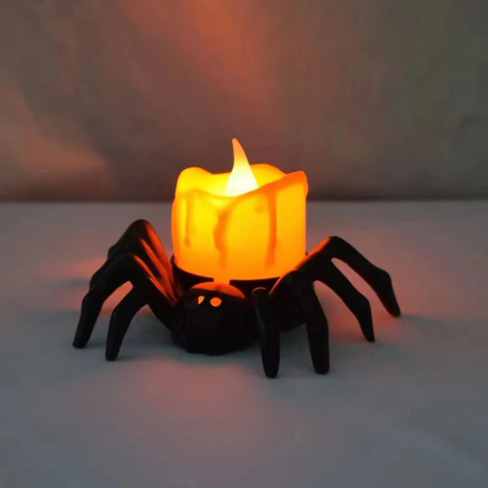 

Halloween jack-o '-lantern ambience decorative props LED electronic candles glow spider nightlights Festive for children gifts