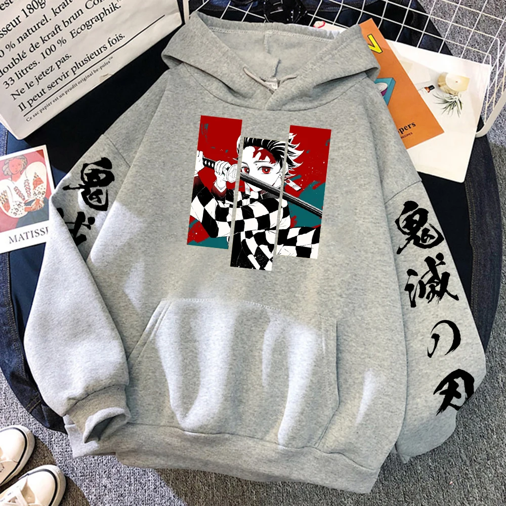 

Demon Slayer Anime Kamado Tanjirou Printing Sweatshirt For Mens Street Fashion Creativity Hoodie Autumn Fleece Warm Man Clothes