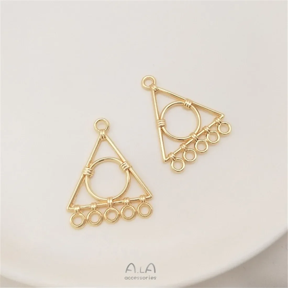 14-каратное золото аксессуары пористые кисточки цепочки для свитера подвески