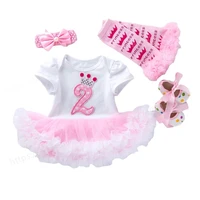 baby girl 2nd birthday outfit set second birthday dress cotton short sleeve princess tutu skirt headband leggings shoes