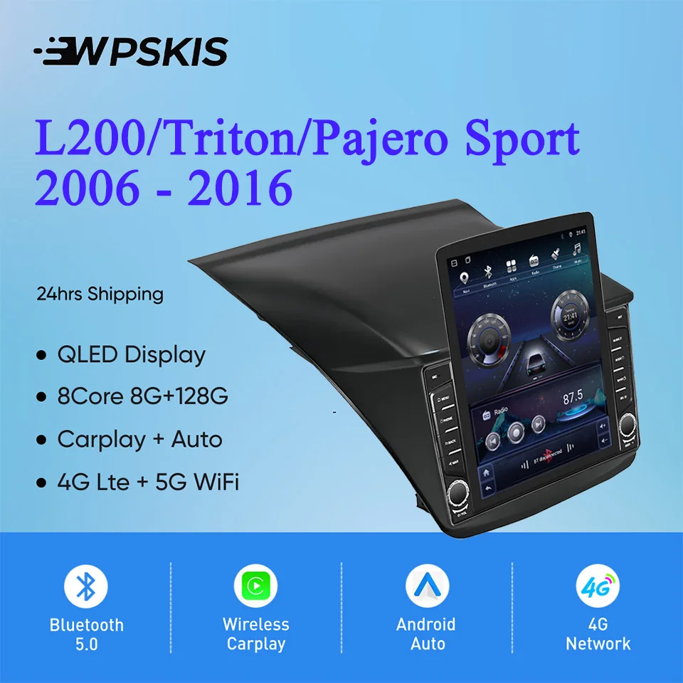

Для Mitsubishi Pajero Sport L200 2006-2016 Android 14 8G + 128G авторадио автомобильное аудио видео стерео GPS Navi лента 4G Lte WiFi Carplay